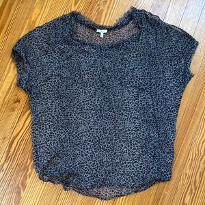 Joie silk leopard print sheer oversized tunic top, XS